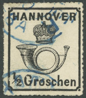 HANNOVER 22y O, 1864, 1/2 Gr. Schwarz, Pracht, Gepr. Pfenninger, Mi. 350.- - Hannover