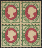 HELGOLAND 12 VB , 1875, 2 Pf. Grün /lilakarmin Im Postfrischen Viererblock, Pracht - Heligoland