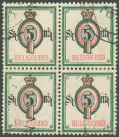 HELGOLAND 20A VB O, 1879, 5 M. Wertziffer Im Oval Im Gestempelten Viererblock, Farbfrisch, Pracht, Mi. Ohne Notierung, G - Héligoland