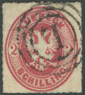 LÜBECK 10 O, 1863, 2 S. Karmin, 3 Ring Stempel L, Leichte Eckbugspur Sonst Pracht - Lübeck