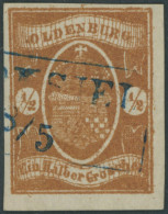 OLDENBURG 11a O, 1861, 1/2 Gr. Hellrotbraun, Blauer K2, Kabinett, Gepr. Brettl, Mi. 650.- - Oldenbourg