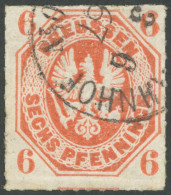 PREUSSEN 15b O, 1865, 6 Pf. Mittelbräunlichrot, Pracht, Mi. 80.- - Autres & Non Classés