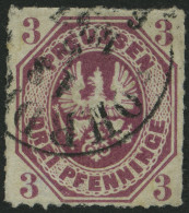 PREUSSEN 19b O, 1867, 3 Pf. Rotviolett, TuT-Stempel OHRDRUF, Pracht, Signiert, Mi. 350.- - Andere & Zonder Classificatie