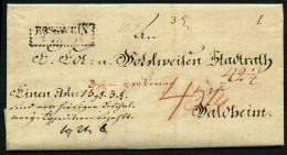 SACHSEN Sachsen 1826, Postvorschussbrief, Stempelpapier Von Rosswein Ins Nahegelegene Waldheim. Entwertet Mit Dem Zacken - Vorphilatelie