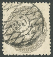 SACHSEN 19c O, 1867, 5 Ngr. Grauwacke, Nummernstempel 35 (Döbeln), Feinst, Fotobefund Vaatz, Mi. 350.- - Saxony