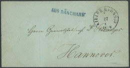 SCHLESWIG-HOLSTEIN 1859, KIELER BAHNHOF Z, K1 Und Blauer L1 AUS DÄNEMARK, Kabinettbrief Nach Hannover - Préphilatélie