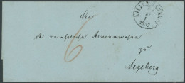 SCHLESWIG-HOLSTEIN 1857, KIELER BAHNHOF Z 1, K1 Und Handschriftliche 6 Auf Briefhülle Nach Segeberg, Pracht - Prephilately