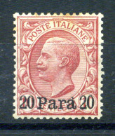 1907 LEVANTE Albania N.11 20 Pa. Su 10 Centesimi Rosa * - Albania