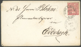 SCHLESWIG-HOLSTEIN NDP 4 BRIEF, BURG S. DITHM. Auf NDP 1 Gr. Mittelrötlichkarmin Auf Brief (1868) Nach Eddelack, Feinst - Schleswig-Holstein