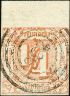 THURN Und TAXIS 13 O, 1861, 1/4 Gr. Rötlichorange, Mit Breitem Oberrand (9 Mm), Nummernstempel 236 (Kaltennordheim), Far - Sonstige & Ohne Zuordnung