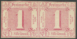 THURN Und TAXIS 29 Paar , 1863, 1 Sgr. Karminrot Im Waagerechten Paar, Falzreste, Oben Und Rechts Leicht Berührt Sonst P - Autres & Non Classés