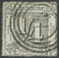 THURN Und TAXIS 35 O, 1865, 1/4 Sgr. Schwarz, Nummernstempel 14, Feinst (rückseitige Mängel), Gepr. Pfenninger, Mi. 500. - Other & Unclassified