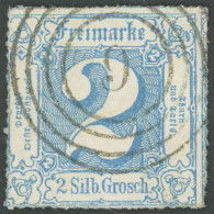 THURN Und TAXIS 39 O, 1865, 2 Sgr. Hellblau, Nummernstempel 9 (BOCKENHEIM), Bugspur Sonst Pracht, Gepr. Sem, Mi, (70.-) - Otros & Sin Clasificación