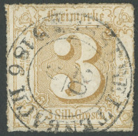 THURN Und TAXIS 40 O, 1865, 3 Sgr. Mittelbraunocker, Zentrischer K2 GROSSBREITENBACH, Pracht - Altri & Non Classificati