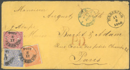 THURN Und TAXIS NPD 3-5 BRIEF, WANFRIED, K2 Auf Dekorativer Dreifarbenfrankatur (1868) Nach Paris, Feinst - Other & Unclassified