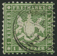 WÜRTTEMBERG 25b O, 1863, 1 Kr. Dunkelgrün, K3 HOHENHEIM, Normale Zähnung Pracht, Mi. 120.- - Altri & Non Classificati