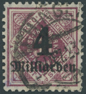 WÜRTTEMBERG 182 O, 1923, 4 Mrd. Auf 50 Pf. Karmin, Pracht, Gepr. Infla, Mi. 140.- - Altri & Non Classificati