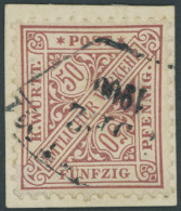 WÜRTTEMBERG 211 BrfStk, 1890, 50 Pf. Lebhaftbraunrot, Prachtbriefstück, Gepr. Thoma, Mi. 2200.- - Andere & Zonder Classificatie