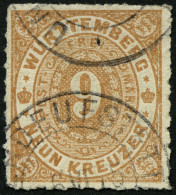 WÜRTTEMBERG 40a O, UNTERDEUFSTETTEN, Datumbrückenstempel Auf 9 Kr. Braun, Pracht, R!, Gepr. Engel - Andere & Zonder Classificatie