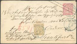 NDP 6 BRIEF, 1868, 5 Gr. Braun, Als Zusatzfrankatur Auf Ganzsachenumschlag 1 Gr. Hellkarmin Mit Blauem K1 BERLIN P.E. 10 - Sonstige & Ohne Zuordnung