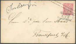 NDP U 1bA BRIEF, 1868, 1 Gr. Rosa, Schwarzer Überdruck, L3 WETZLAR FRANKFURT II, Pracht - Other & Unclassified