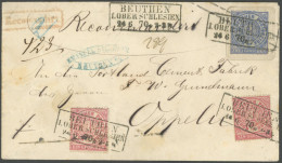 NDP U 31A BRIEF, 1870, 2 Gr. Blau Auf 2 Sgr. Blau Aufbrauchsumschlag Mit 2-mal 1 Gr. Karmin (Mi.Nr. 16), R3 BEUTHEN I. O - Otros & Sin Clasificación