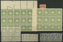 GERA ,, , 1885/90, Kleine Partie: A 1 , (12er-, 9er-Block Und 3er-Streifen), A 2 , A 5 (6er-Block, 4 Einzelmarken) Und 5 - Private & Local Mails