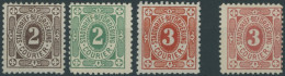 KIEL A 1-4 , COURIER: 1895, 2 - 3 Pf. Große Eckkreuze, Falzreste, 4 Prachtwerte - Correos Privados & Locales