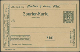 KIEL A P 12Z BRIEF, COURIER: 1898, 2 Pf. Grün Mit Rückseitigem Zudruck Kohlen-Offerte, Ungebraucht, Prachtkarte - Posta Privata & Locale