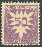 KIEL C 4 , PAKETFAHRT: 1909, 50 Pf. Violett, Postfrisch, Pracht - Private & Lokale Post