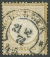 HUFEISENSTEMPEL DR 22 O, LÜBECK, 21.12.74, (Sp Nr. 22-1), Zentrisch Auf 5 Gr. Ocker, Feinst - Usados