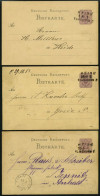 BAHNPOST DR P 5,12 BRIEF, Heide-Elmshorn, L3, 1880-1883, Auf Vier 5 Pfe. Bzw. 5 Pf. Ganzsachenkarten, Feinst/Pracht - Frankeermachines (EMA)