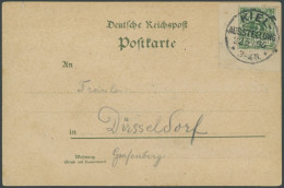 SST Bis 1918 03 BRIEF, KIEL-AUSSTELLUNG, 22.5.1896, Briefstück Mit 5 Pf. Grün Auf Ausstellungs-Sonderkarte, Pracht - Storia Postale