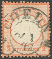 Dt. Reich 3XI O, 1872, 1/2 Gr. Ziegelrot Mit Plattenfehler Feld 49, Zentrischer Hufeisenstempel COELN (Sp 4-2N1), Falzhe - Autres & Non Classés