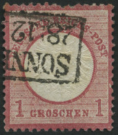 Dt. Reich 19XXV O, 1872, 1 Gr. Rotkarmin Mit Plattenfehler Kerbe Im Innenkreis Unter EI In Reichs, Weißer Strich Im Rech - Used Stamps