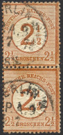 Dt. Reich 29 Paar O, 1874, 21/2 Auf 21/2 Gr. Braunorange Im Senkrechten Paar, Stempel BERLIN P.A. 9 (Juni 75), Pracht, K - Gebruikt