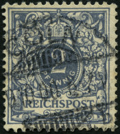 Dt. Reich 52I O, 1900, 2 Pf. Lebhaftgrau Mit Abart REIGHSPOST, üblich Gezähnt Pracht, Gepr. Zenker, Mi. 180.- - Used Stamps