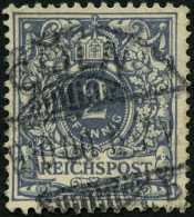 Dt. Reich 52I O, 1900, 2 Pf. Lebhaftgrau Mit Abart REIGHSPOST, üblich Gezähnt Pracht, Gepr. Zenker, Mi. 180.- - Oblitérés