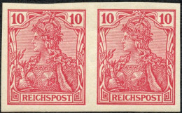 Dt. Reich 56aU , Deutsches Reich 1900, Nr. 56 AU, 10 Pf. Reichspost, Dunkelkarminrot, Ungezähntes, Postfrisches, Waagrec - Ongebruikt