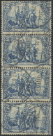 Dt. Reich 82B O, 1902, 2 M. Schwarzblau, Gezähnt B, Ohne Wz., Im Senkrechten Viererstreifen, Pracht - Other & Unclassified