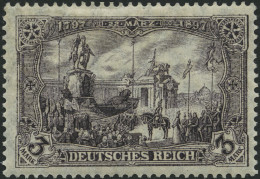 Dt. Reich 96AIb , 1912, 3 M. Schwarzbraunviolett Friedensdruck, Falzrest, Pracht, Mi. 70.- - Unused Stamps