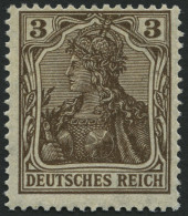 Dt. Reich 84IIb , 1918, 3 Pf. Schwärzlichbraun Kriegsdruck, Pracht, Gepr. Jäschke, Mi. 70.- - Unused Stamps