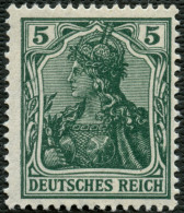 Dt. Reich 85IIe , 1918, 5 Pf. Schwarzopalgrün Kriegsdruck, Postfrisch, Pracht, Kurzbefund Jäschke-L., Mi. 500.- - Ongebruikt