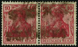 Dt. Reich 86IId Paar O, 1915, 10 Pf. Karmin Kriegsdruck Im Waagerechten Paar, Feinst, Gepr. Jäschke, Mi. 220.- - Oblitérés
