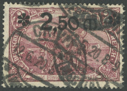 Dt. Reich 118a O, 1920, 2.50 M. Auf 2 M. Braunlila, Pracht, Gepr. Bauer, Mi. 250.- - Other & Unclassified