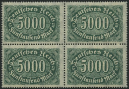 Dt. Reich 256cI , 1922, 5000 M. Dunkelbläulichgrün Mit Abart S In Fünftausend Oben Mit Haken, Im Viererblock Mit Normale - Neufs