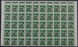 Dt. Reich 279AFII , 1923, 15 Tsd. Auf 40 M. Schwarzgrün Im Oberen Bogenteil (50), Walzendruck 2`9`2, Feld 46 Mit Abart D - Sonstige & Ohne Zuordnung