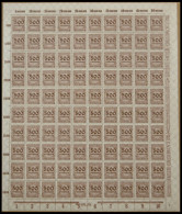 Dt. Reich 313 , 1923, 500 Tsd. M. Schwärzlichorangebraun Im Bogen (100), Feld 2 Mit Abart E In Deutsches Beschädigt, Pos - Otros & Sin Clasificación