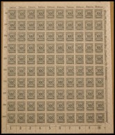 Dt. Reich 322 , 1923, 100 Mio. M. Dunkelgrünlichgrau Im Bogen (100), Plattendruck Oberrand A HAN 5955.23, Postfrisch, Pr - Andere & Zonder Classificatie