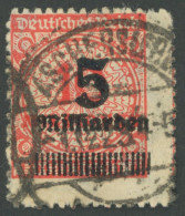 Dt. Reich 334B O, 1923, 5 Mrd. Auf 10 Mio. M. Zinnober, Durchstochen, Etwas Dezentriert, Pracht, Gepr. Peschl, Mi. 240.- - Other & Unclassified